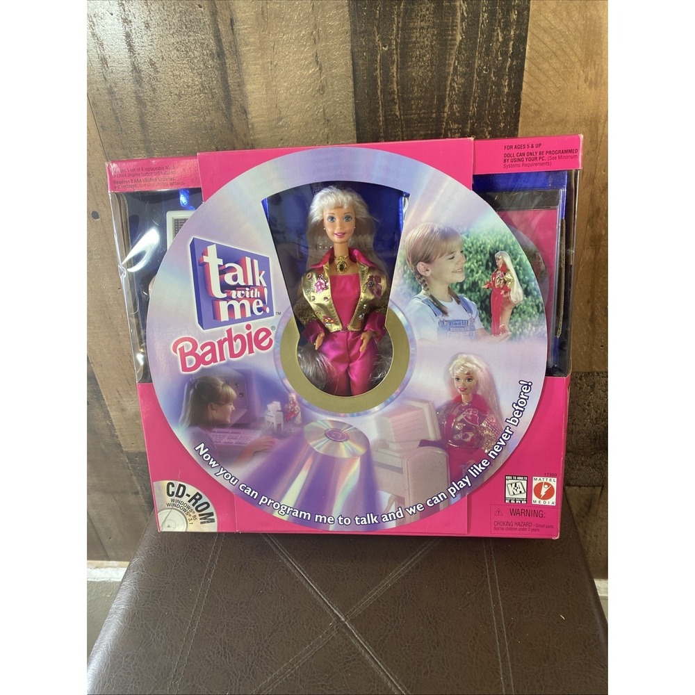 Vintage 1997 Talk With Me Barbie Doll Mattel #17350 Interactive CD-ROM NIB NRFB